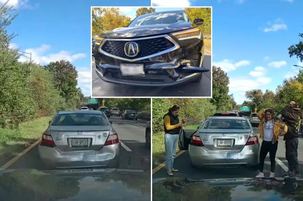 NYC car insurance fraudsters crash into driver on Queens Beltway Parkway in chaotic footage