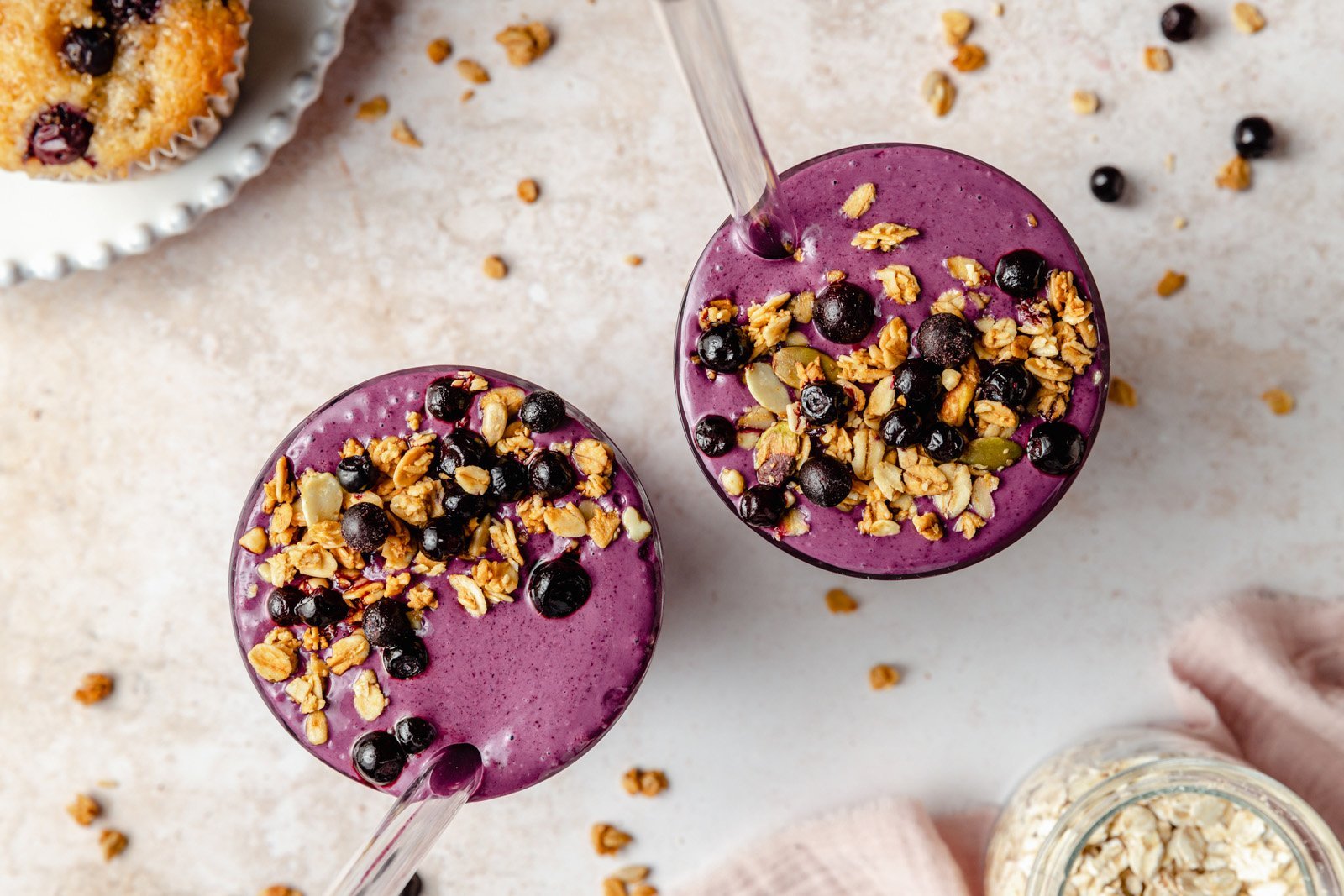 The Best Blueberry Smoothie (tastes like a muffin!)